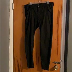 Black shiny skinny jeans